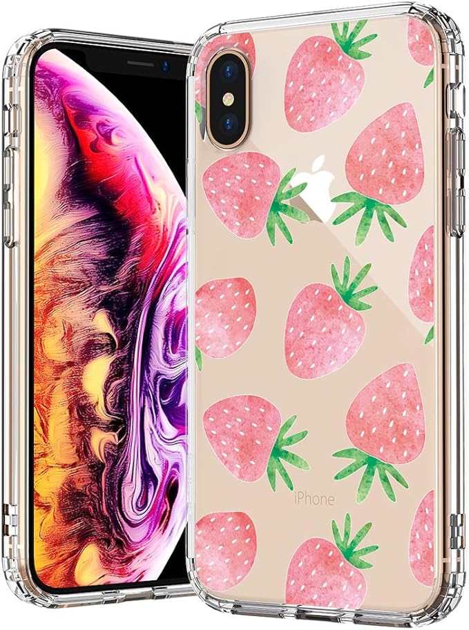 MOSNOVO Fashion iPhone Xs MAX Case, Cute Strawberry Pattern