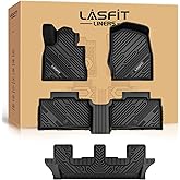 LASFIT Floor Mats for Ford Explorer 2020-2025 7 Passenger TPE All Weather Protector Anti-Slip Floor Liners, 2025 2024 2023 2022 2021 2020 Explorer 7 Seats Accessories, 1st& 2nd& 3rd Row, 4pcs Black