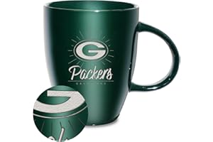 Rico Industries NFL Football Sunburst 18oz Laser Engraved Ceramic Lustre Mug