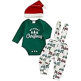 BeQeuewll Newborn Baby Boy Mardi Gras Outfit Letters Print Romper Striped Suspender Pants Overalls 3pcs Carnival Clothes Set