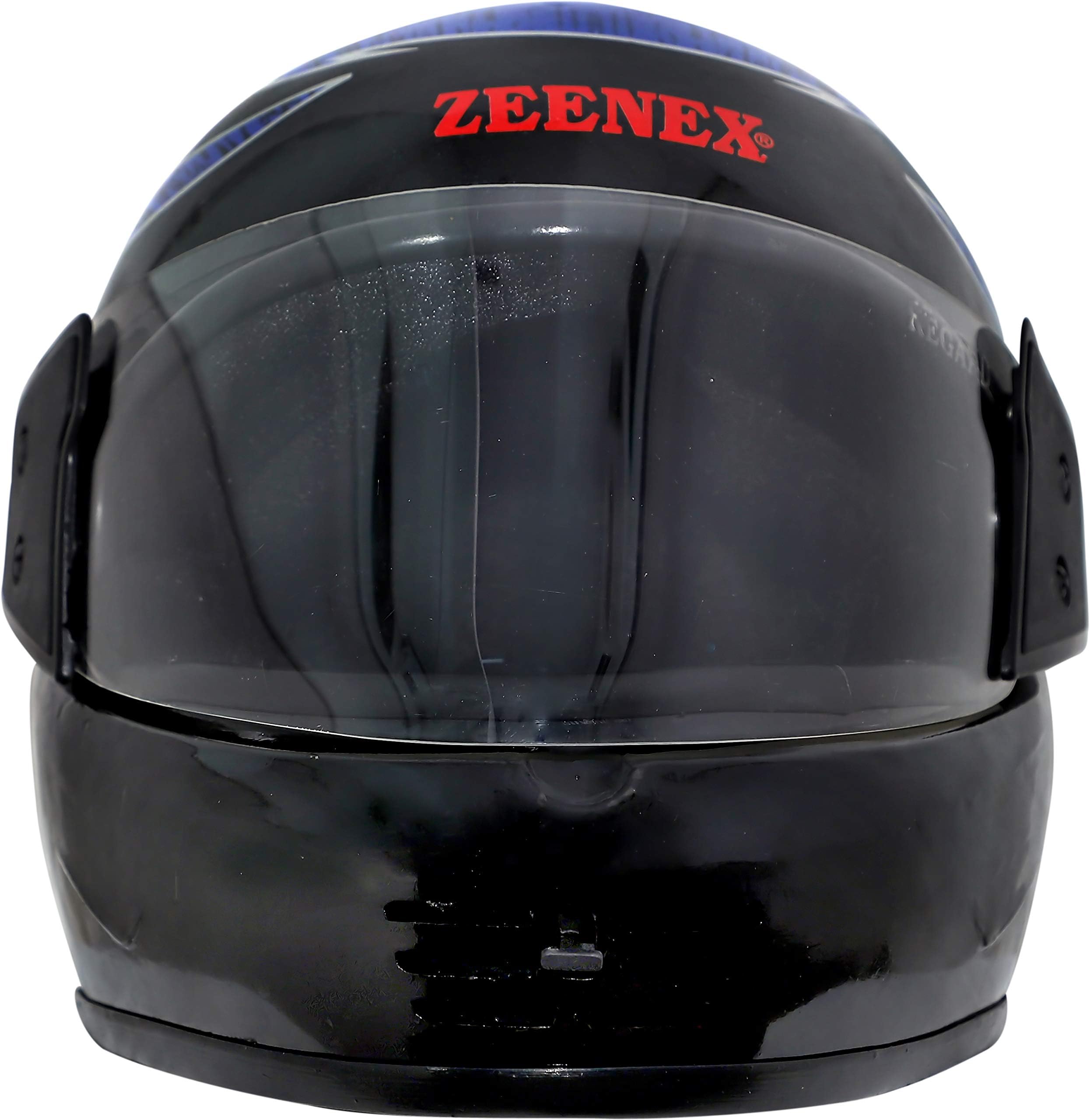 Motofly Men's Galaxy Great Strong Polycarbonate Full Face ISI Approved Motorbike Helmet ( Black, Blue, L)