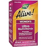 Nature's Way Alive! Women's Daily Ultra Multivitamin, High Potency Formula, Promotes Energy Metabolism and Muscle Function*, Women's Vitamins, Methylated Vitamin B12, 60 tablets