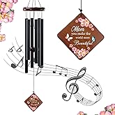 Memorial Wind Chimes for Loss of Mother -36" Sympathy Gifts for Loss of Mom& Loved Ones - Bereavement, Condolence & Remembrance Windchimes in Memory of Mom (Black)