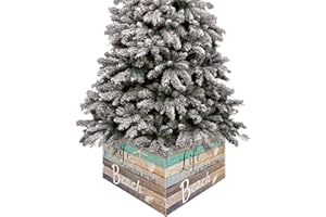 T&H XHOME Christmas Tree Collar 4PCS-17"x10", Christmas Tree Ring Life is Better at The Beach Rustic Wooden Christmas Tree Stands Skirts Base Covers for Xmas Holiday Home Decor