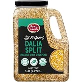 Daliya Split (Roasted Split Chickpeas Dalia) 5 LB Bulk Jar - All Natural, Pure, For Chutneys, South Indian Cooking &amp; More