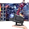Mini Projector, Natvie 1080P Smart Projector Built-in Android TV 11.0 with Wifi and Bluetooth, Auto Keystone 4K Supported 12000 Lumens,180 Degree Rotation Short Throw Projector