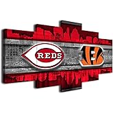 Cincinnati City Sports Team Poster Sports Canvas Wall Art Pattern Print Art Deco Fan Home Decor Photo (Framed,60x100cm)