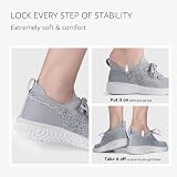 HKR Womens Trainers Lightweight Walking Shoes Breathable Slip On Grey UK 4 view 5