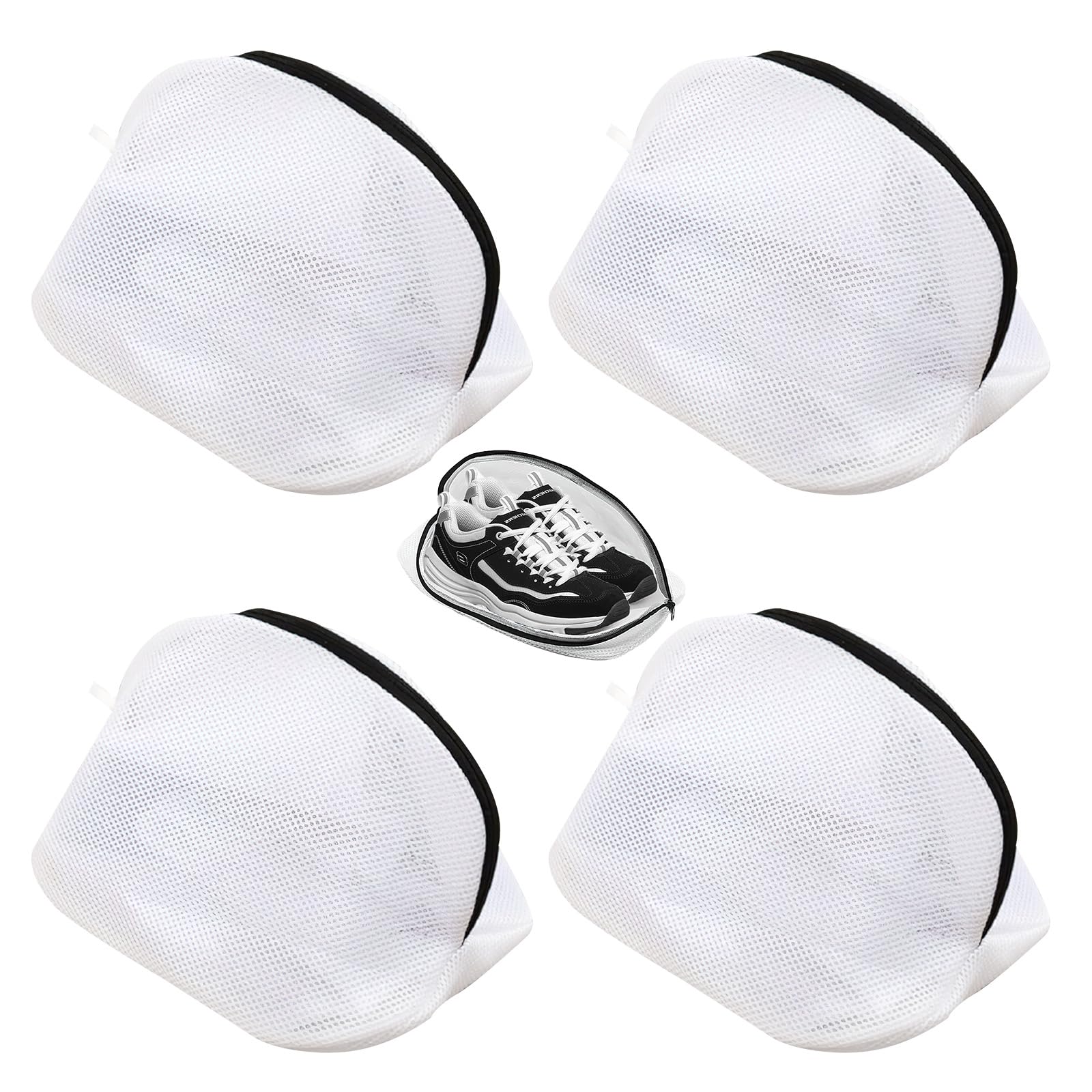 ZOCONE 4 PCS Shoe Washing Machine Bag Durable Laundry Bags for Shoes, Reusable Trainer Washing Machine Bag Mesh Laundry Bags with Zips for Shoes, Shoe Washing Bag for Delicates Socks Bras