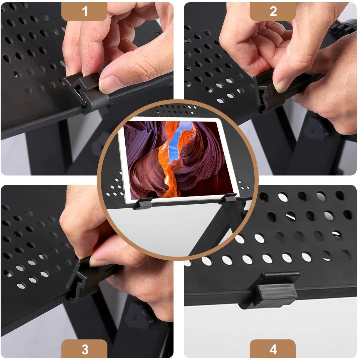 Adjustable Laptop Stand, Laptop Table for Bed/Recliner/Sofa- Birthday Gifts for Women, Man, Mom, Dad, Student, Friend- Couch Lap Top Desk, with Large Cooling Fan & Mouse Pad: Electronics
