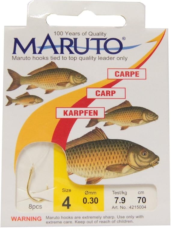 MARUTO Bonded Gold 70 cm. Hook for Carp, Carp Hook Fishing Hooks for Carp Fishing, Carphooks