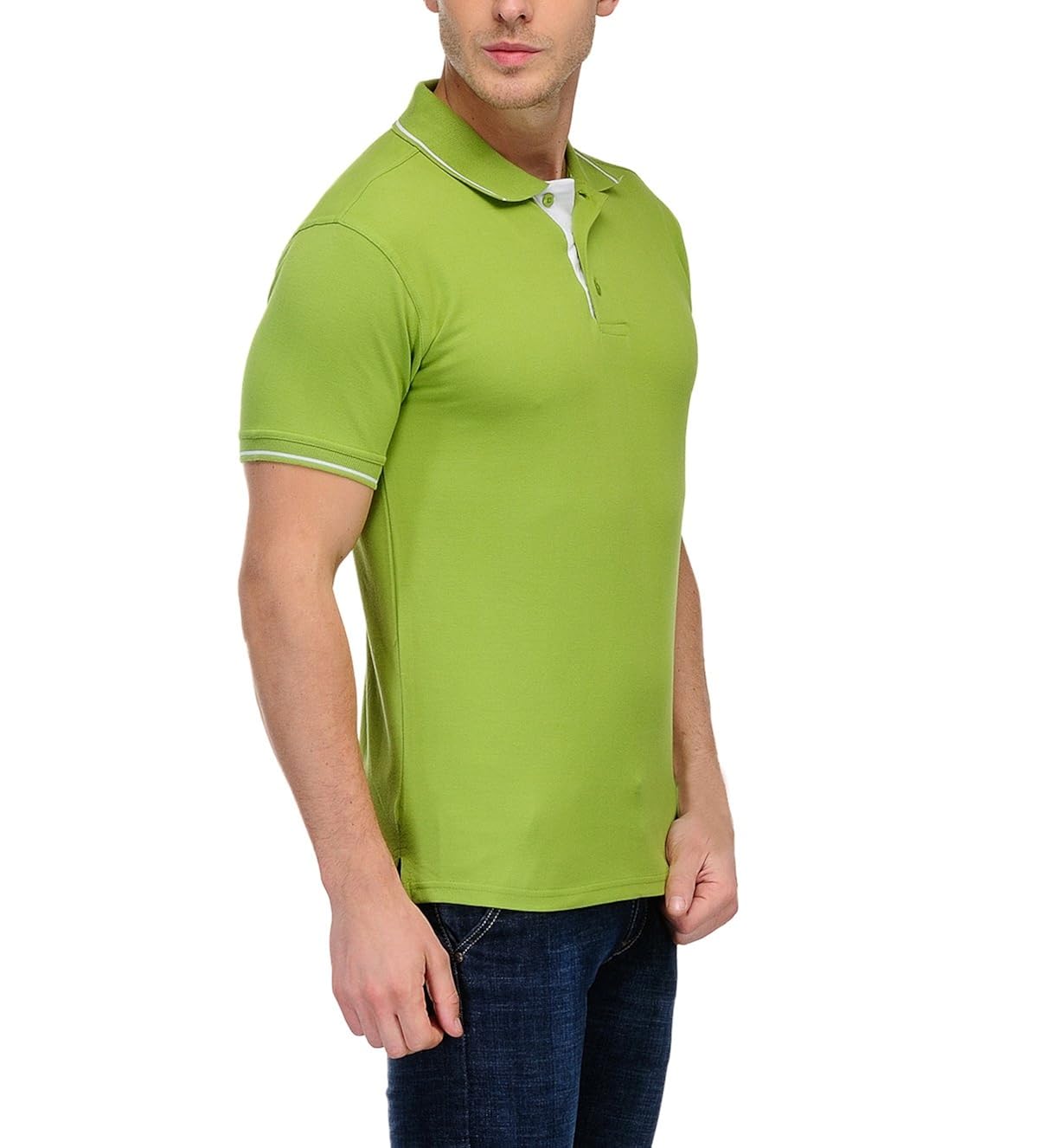 scott men's premium organic cotton polo t-shirt - apple green
