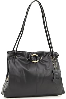 gigi black leather handbag