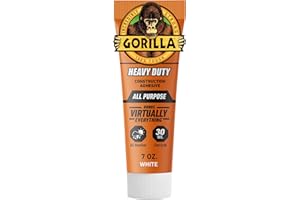 Gorilla Heavy Duty Construction Adhesive, White Glue, 7 Ounce Squeeze Tube (Pack of 1) - Gap Filling and Waterproof