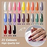 VANREESA Gel Nail Polish Set 21 Colors UV/LED Glossy Matte Top Coat view 2