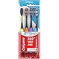 Colgate 360 Advanced Floss Tip Toothbrush, Soft Toothbrush for Adults, 4 Pack