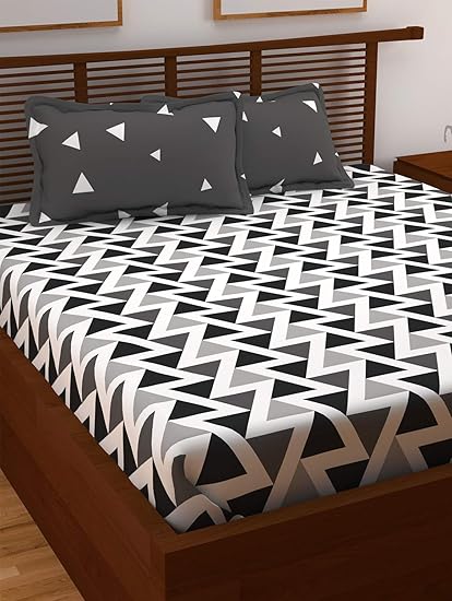 Story @ Home Candy 120 TC Cotton Double Bedsheet and 2 Pillow Covers - Queen, White