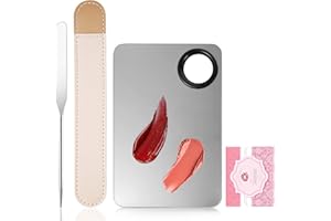 Makeup Mixing Palette, KissDate Korean Spatula Makeup Palette with Foundation Spatula, Stainless Steel Makeup Spatula Cosmeti
