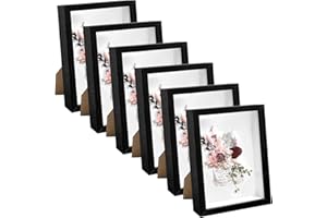 6 Pack Shadow Box Picture Frame, 5x7 Shadow Boxes Display Cases Wood Shadow Box Set for Dried Flowers, DIY Craft, Memorabilia
