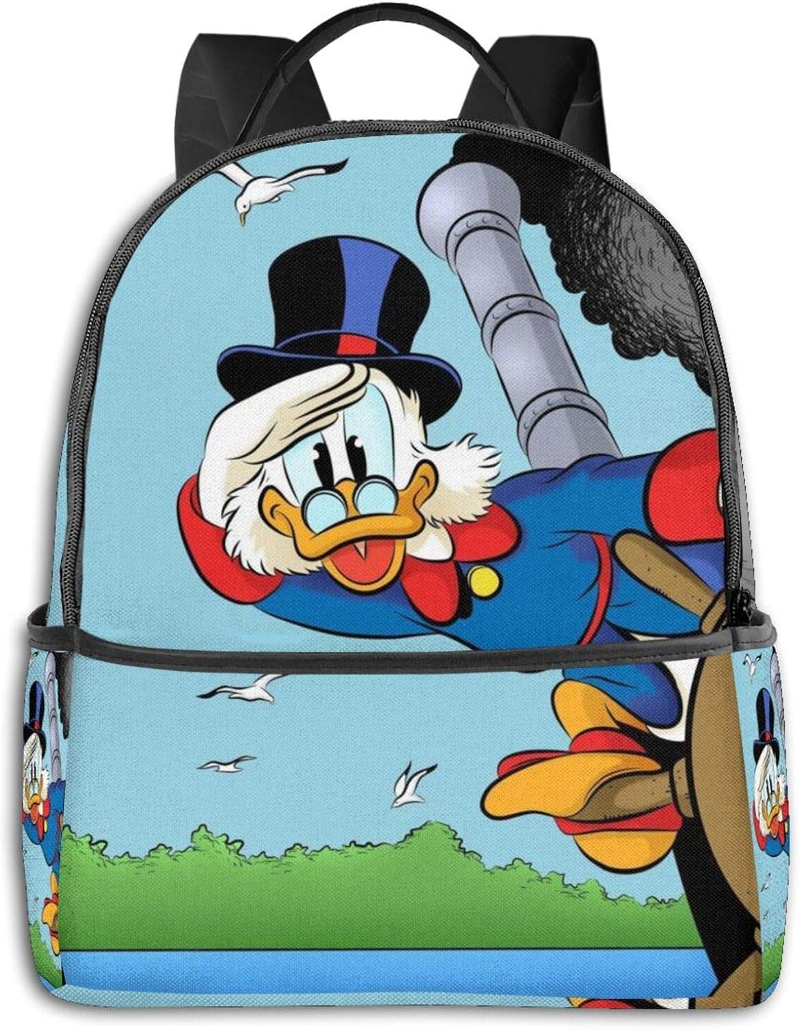 Cartoon Donald Duck Backpack Smooth Zipper Travel Bag Laptop Bags