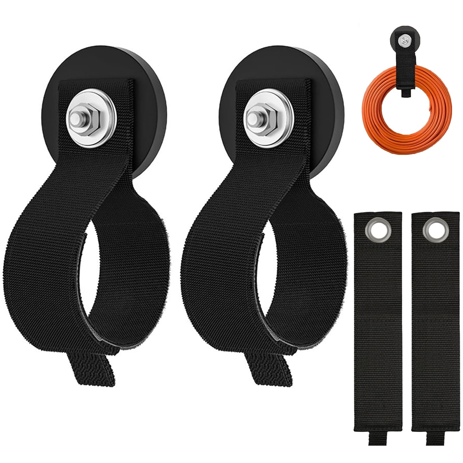Jiaxitek 2 Pcs Magnetic Hooks Heavy Duty 2.59" Strong Magnet Hooks for Cruise, Kitchen, Garage, Workshop - Tool Organizer, Cable Storage, Hanging Essentials