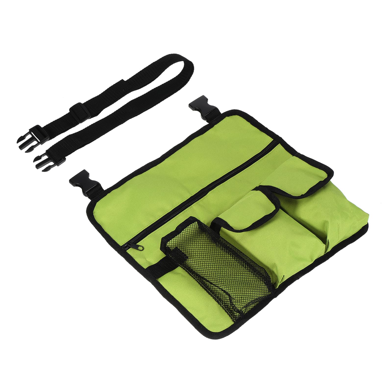 M METERXITY Chair Armrest Organizer - Polyester 4 Pockets Snack Magazine Arm Rest Storage Bag with Adjustable Strap, Apply to Camping/Fishing/Picnic (Light Green)