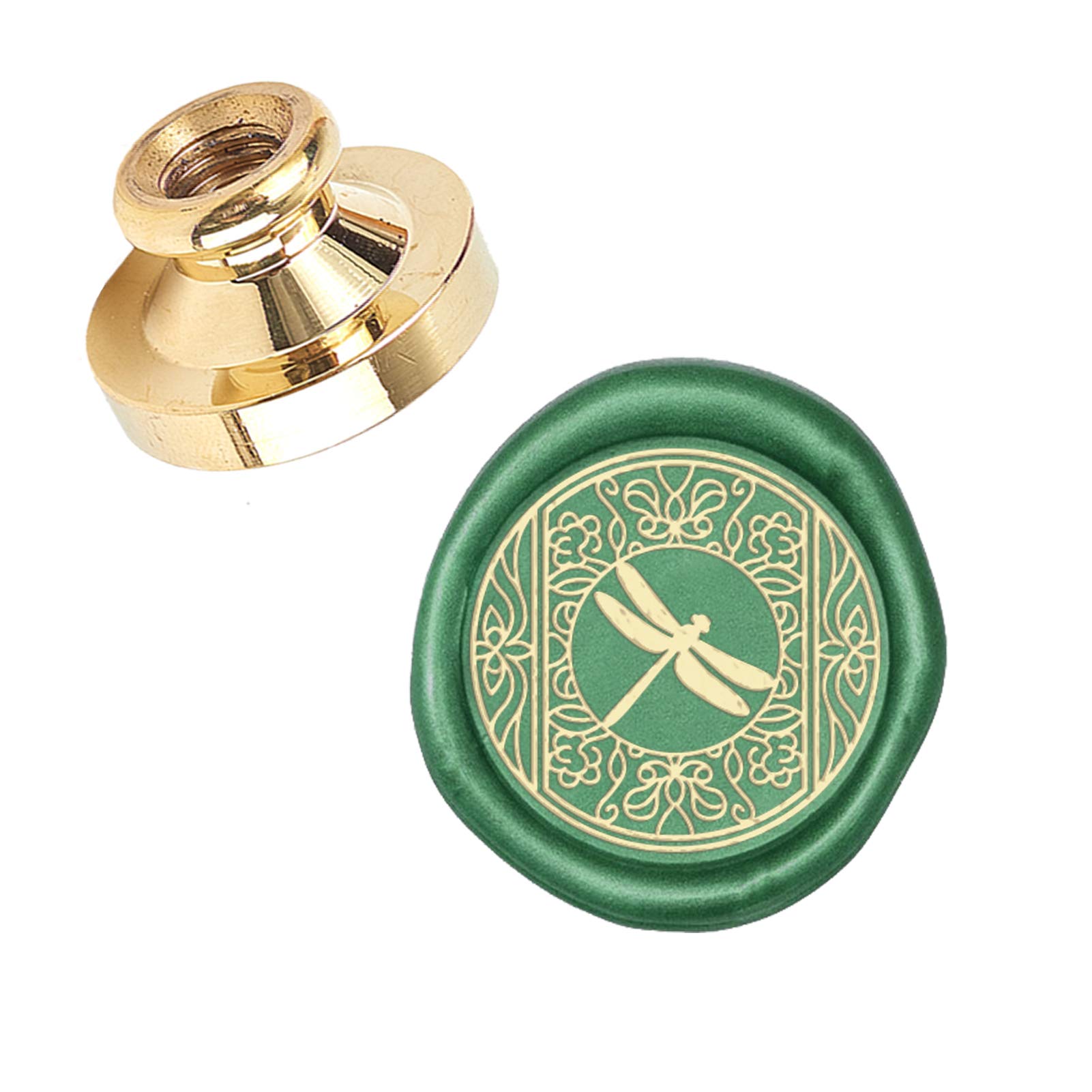 CRASPIRE Wax Seal Stamp Head Dragonfly Removable Sealing Brass Stamp Head for Creative Gift Package Envelopes Invitations Cards Decoration