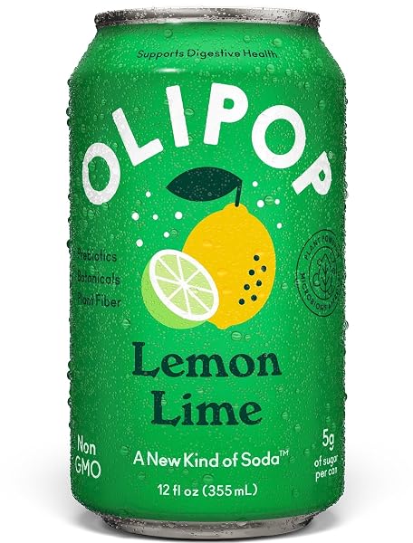 OLIPOP LEMON LIME PREBIOTIC SODA SGL, 12 FZ