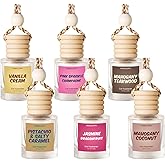 INWICOPH Car Air Freshener Diffuser 6 Pack Hanging Air Freshener, Vanilla Cream, Pink Sparkle Champagne, Mahogany Teakwood, Pistachio & Salty Caramel, Jasmine Dragonfruit and Mahogany Coconut Scents