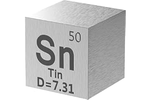 GALLANT METALS Tin Cube - Metal Element Cubes - Laser Engraved Density Cube Set for a Periodic Table of Elements Collection - (Tin, 1 inch)