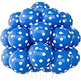 SULALABOO 60PCS Blue Polka Dot Balloons 12 Inch Latex Helium Round Party Balloons Kit for Birthday Party Decorations