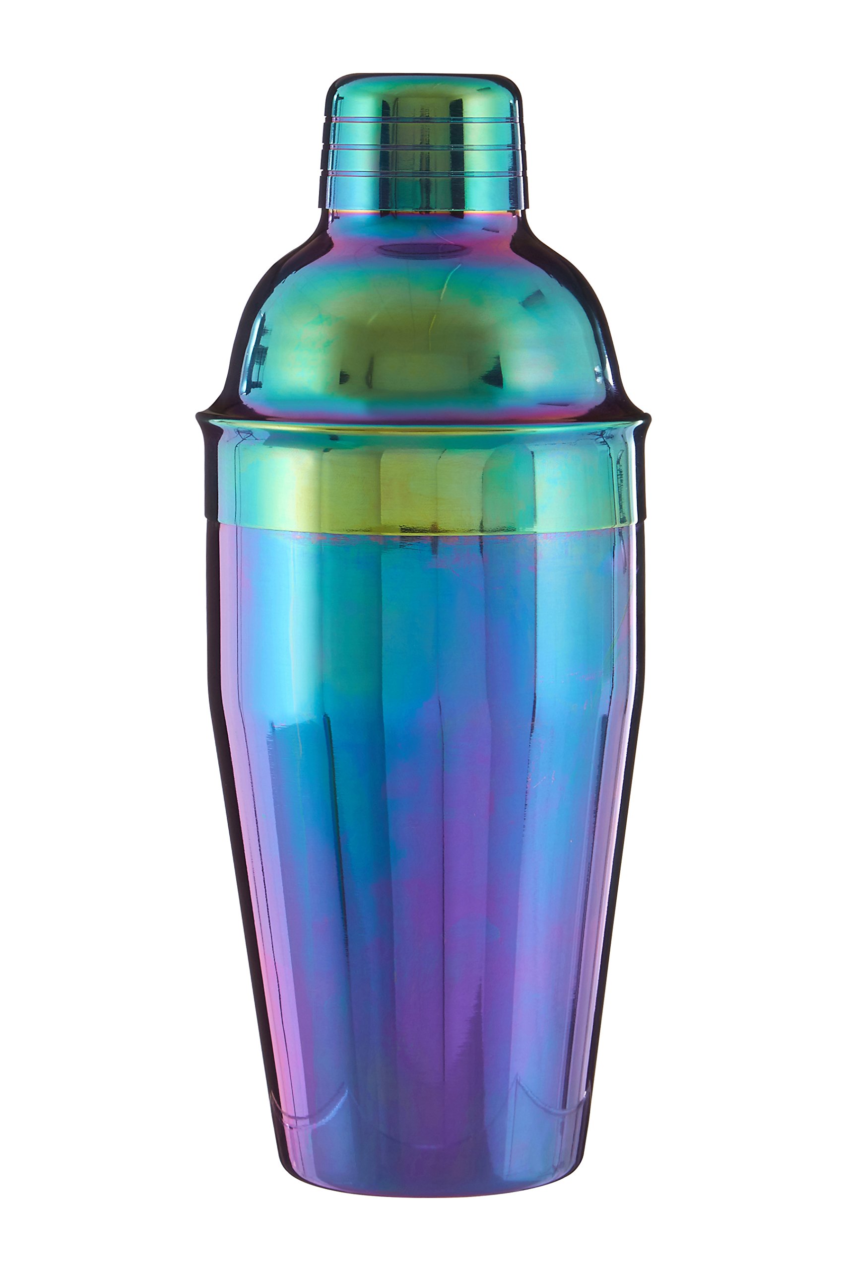 Premier Housewares Cocktail Shaker, Rainbow, Stainless Steel, Multi-Colour, 8 x 8 x 21 cm