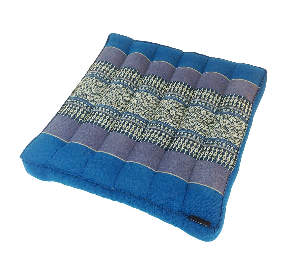 Collumino Traditional Thai Kapok Seat Cushion Size 40 x 40cm for Yoga or Relaxation (Blue)