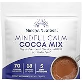 Mindful Calm Organic Hot Chocolate Mix Anti-Stress Drink Powder For Calming Sleepy Cocoa Nighttime Relaxation Natural Sleep Aid Without Melatonin 11oz.