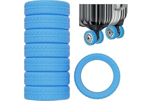 AWINNER Luggage Wheel Covers 8 Pack Upgraded,Silicone Luggage Wheel Protector Covers for most 8 Spinner Wheel Suitcases or Office Chair Caster,Durable,Mute and Shock Absorption (Blue)