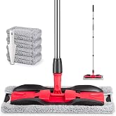 Microfiber Mops for Floor Cleaning: Hardwood Floor Mop 4 Washable Pads | 59" Adjustable Handle, 360&deg; Swivel Head, Flat Mop Commercial Dust Mop, for kitchen Bathroom Hardwood Tile Laminate Wood Vinyl