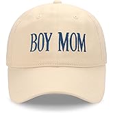 Boy Mom Hat, Adjustable Size Baseball Cap, Gift for Mother’s Day Birthday Christmas Beige