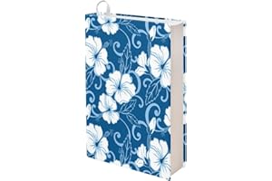 Dolyues Blue Tropical Flower Book Cover Bible Book Covers for Soft Cover Books Hibiscus Stretchable Book Sleeve Book Protector for Paperback Hardcover Textcover up to 9 x 11 Inchs