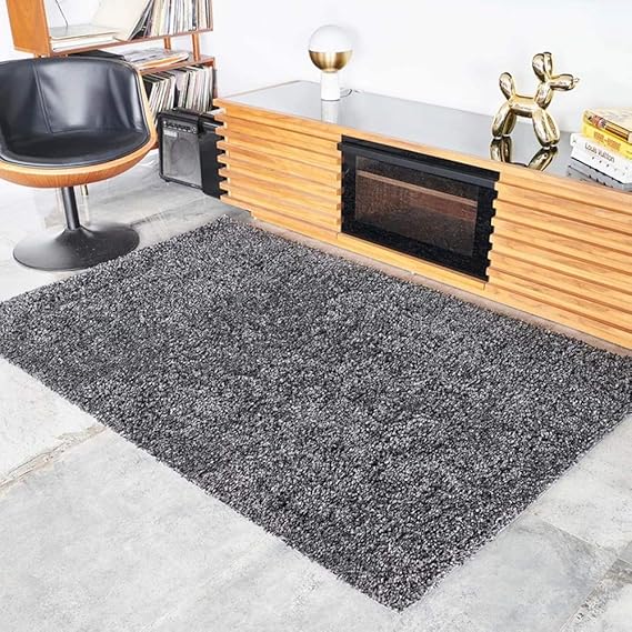 Black Area Rugs Living Room Indoor, 8'x10', 5'x8', 4'x6' (Black, 4" x 6") Kitchen
