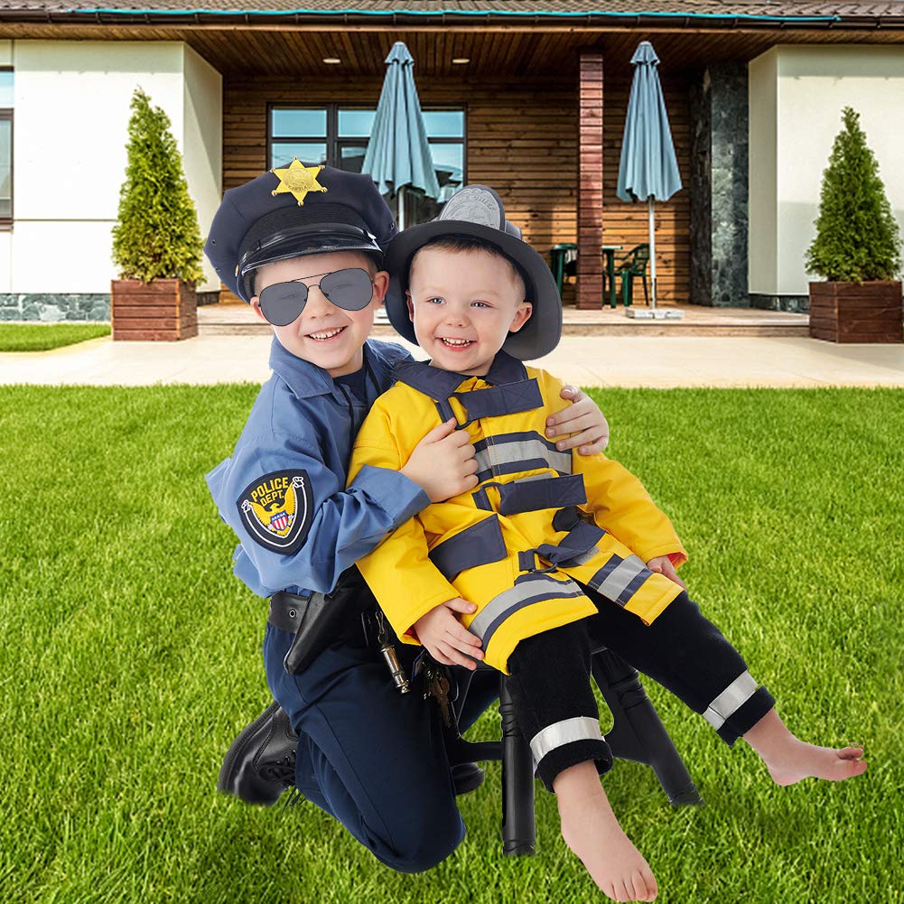 3 Otters 6PCS Police Pretend Play Toy Set for Kids, Toddler Boys Police Costume Including Metal Handcuffs Police Badge Baton Sunglasses Whistle, Christmas Stocking Stuffers for Boys