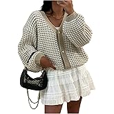 GORGLITTER Women's Button Up Cardigans Cozy Chunky Long Sleeve Oversized Trendy Spring 2026 Sweater Knitwear Tops