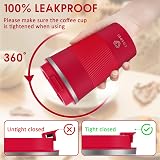 CS COSDDI Travel Mug Insulated Stainless Steel 380 ml Red A Leakproof Lid view 3