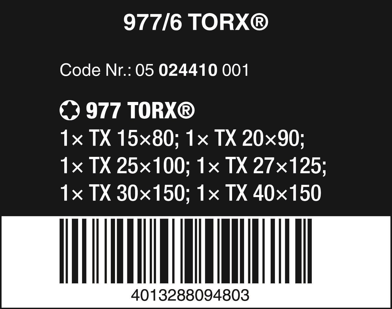 Wera 977/6 TORX® Kraftform Chiseldriver screwdriver set, 6pc, 05024410001, Multi-colour - Image 3