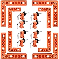 90 Degree Clamp,Positioning Squares,(3" 4") x 8 Right Angle Clamp with 8 Clamp,Corner Clamps Woodworking Tool for Pictures Fr