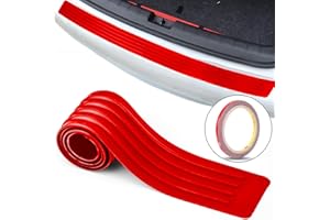 Matericuo Car Rear Bumper Guard Protector, 35inch Anti-Collision Patch Anti-Scrape Red Rubber Universal Trunk Door Entry Guards for Most SUV/Cars