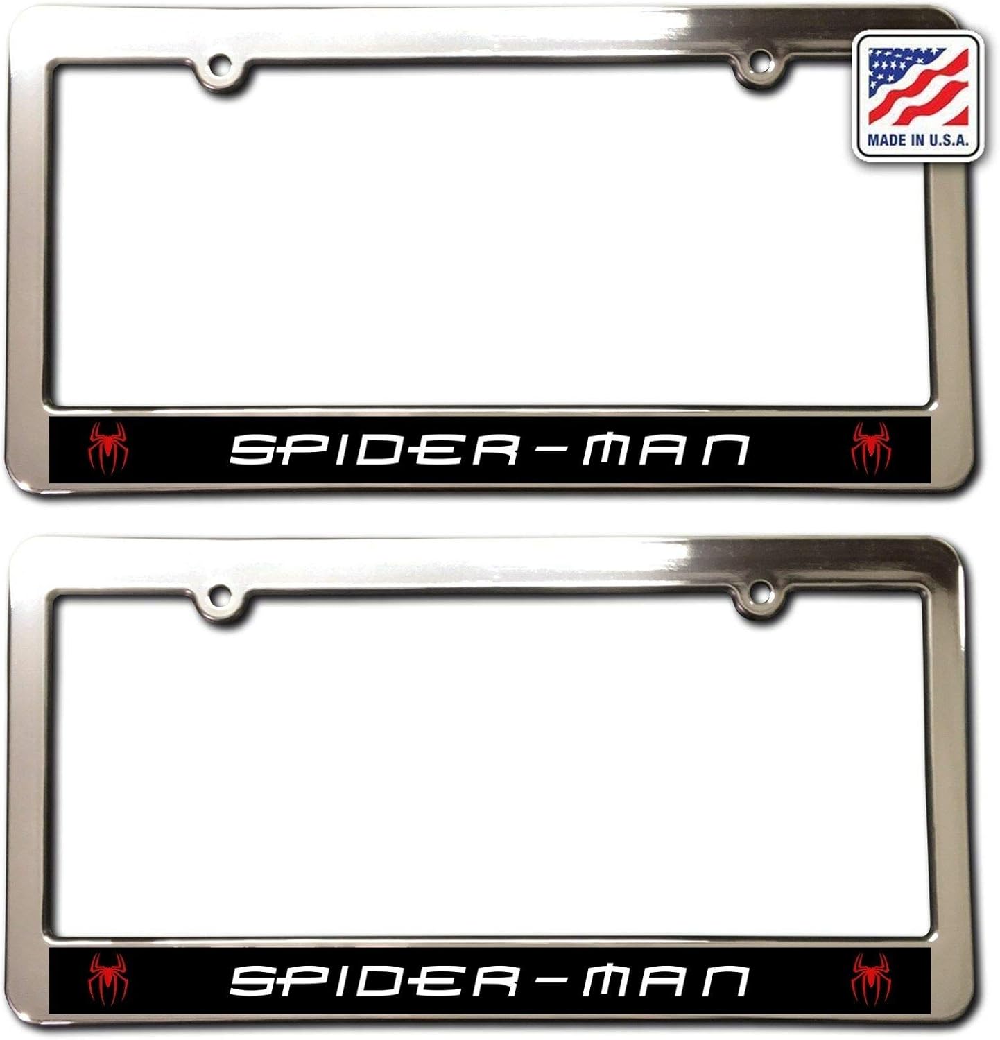 Amazon Co Jp Billion Store 2 スパイダーマン ナンバープレートフレーム クロム面 マーベル アメイジング スパイダーマン コミック クールチューニング ホーム キッチン