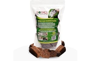 Hormex Rooting Cubes - Peat Moss & Coco Plugs for Cloning Plants from Cuttings and Seed Starting - Organic Plant Starter for Strong Root Growth - Ideal for Home, Indoor and Outdoor Gardening - 50 Pack