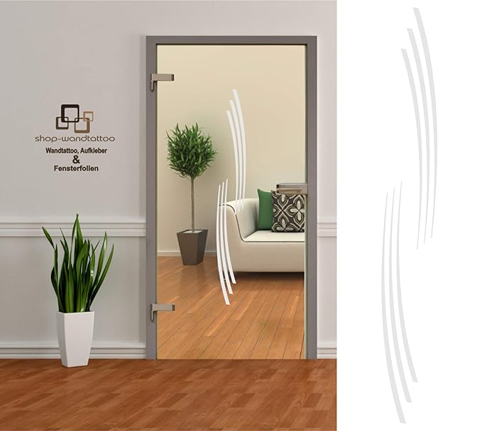 rs-interhandel Glastür Aufkleber Tattoo Folie Glasdekor Fensterfolie Sichtschutz Wohnzimmer oder für alle Glasflächen Sichtsc