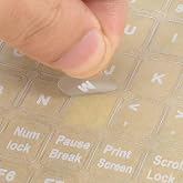 English Keyboard Stickers, Universal Computer Laptop Replacement Keyboard Letters Transparent Background White Lettering Alphabet Stickers for Laptop PC Computer Notebook Desktop