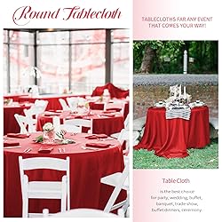 REWOMC 10 Pack Round Tablecloths - 90 Inch, Red